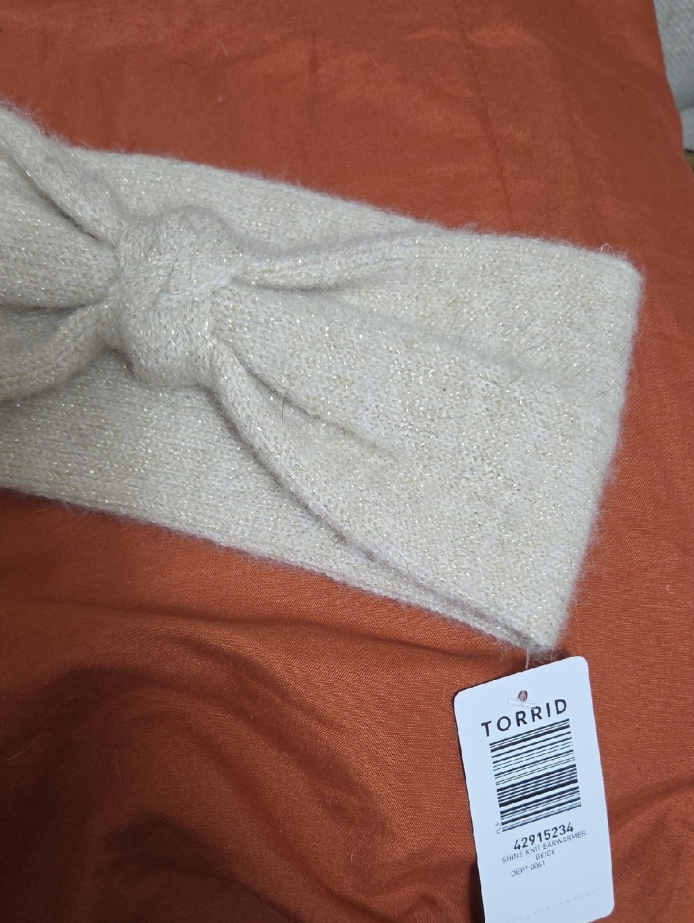 torrid Cream Knit Twist Headwrap with Shimmer